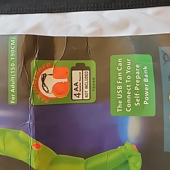 Inflatable Green Alien Costume Size L - Picture 4 of 5